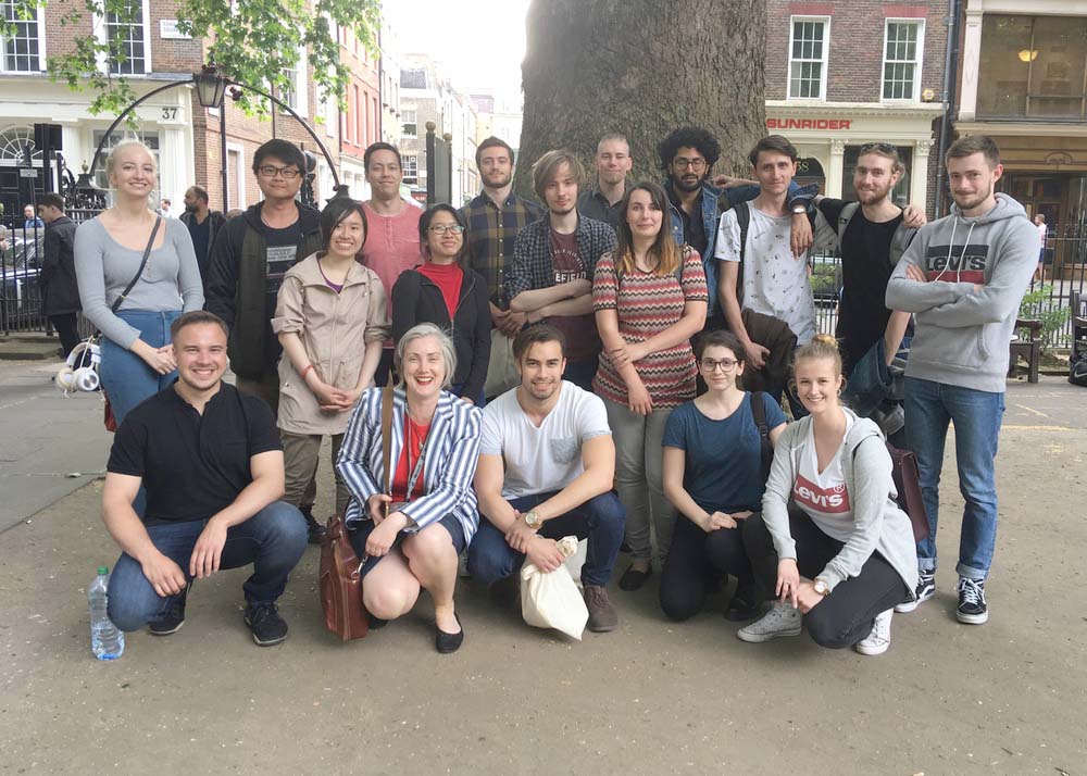  At the end of a busy day in Soho square 